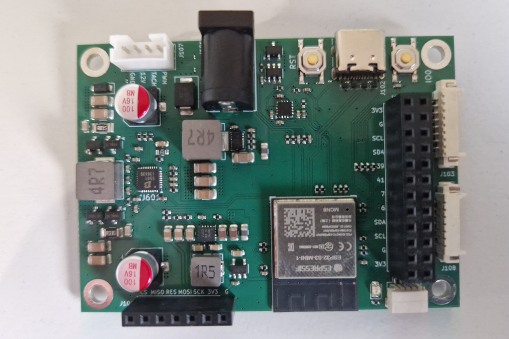 ESP32-S3 for sensor readout, information display and actuation